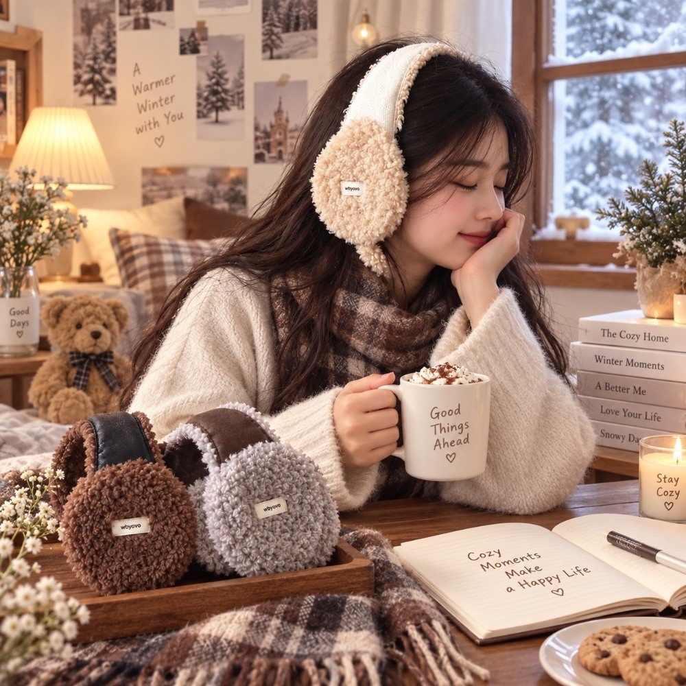 Earmuffs Foldable - Japanse stijl, vintage oorkappen van imitatiebont,