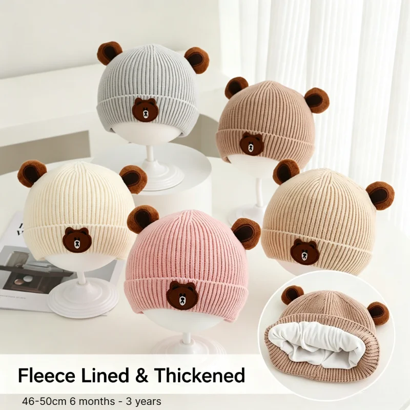 Knit Beanie Hat Warm - Babywintermuts 46-50cm 6 maanden - 3