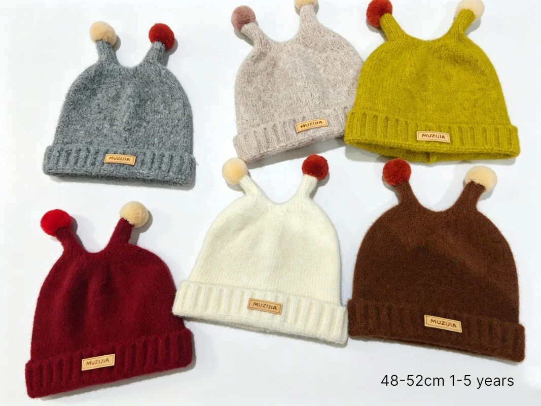 Knit Beanie Hat Warm - Wintermuts voor kinderen, maat 48-52 cm,