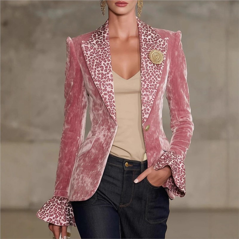 Down Jacket Packable - Luxe effen kleur fluwelen blazer voor