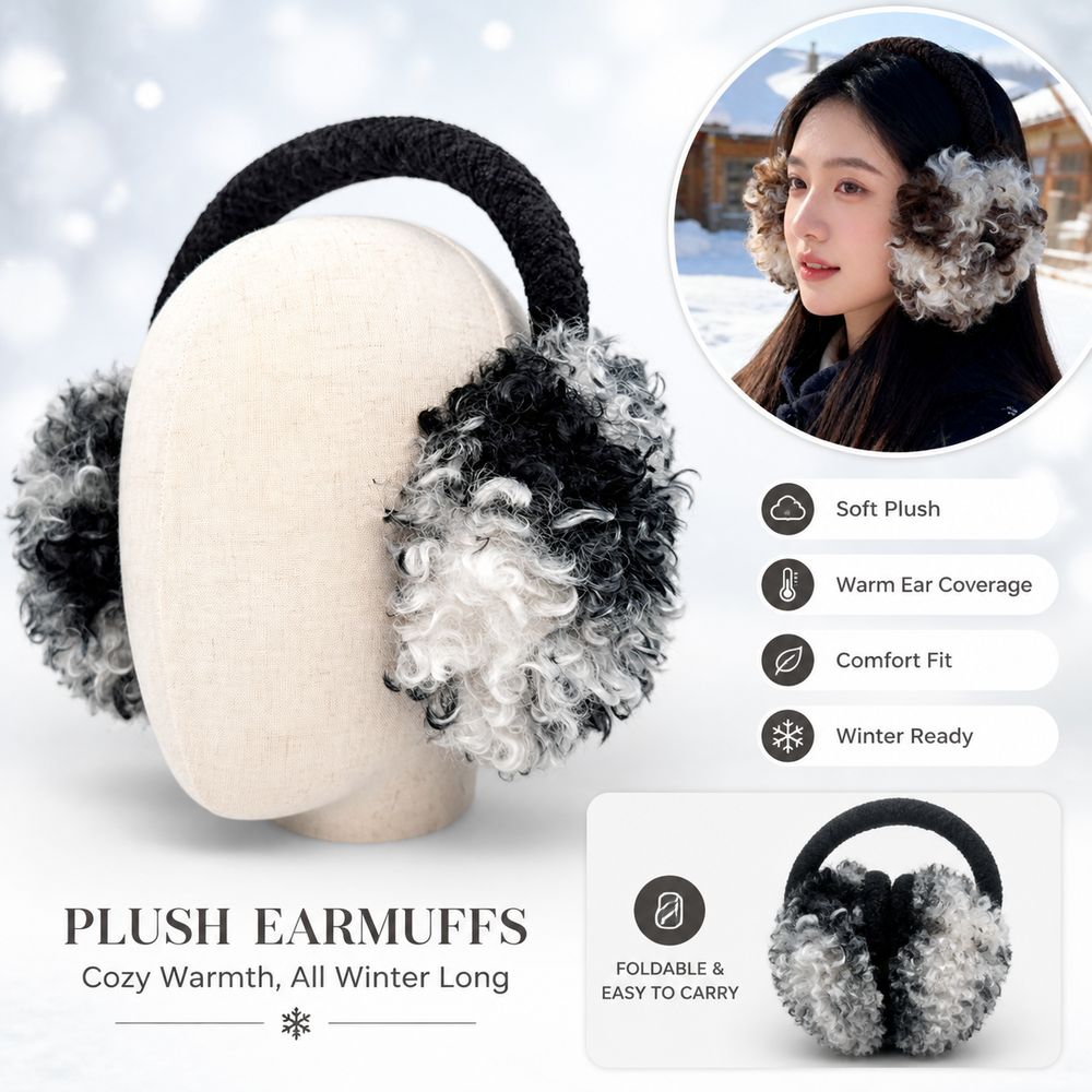 Earmuffs Foldable - Nieuwe opvouwbare oorbeschermers, zachte gebreide hoofdband,